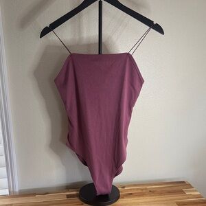 Mauve Dusty Rose Spaghetti Strap Bodysuit